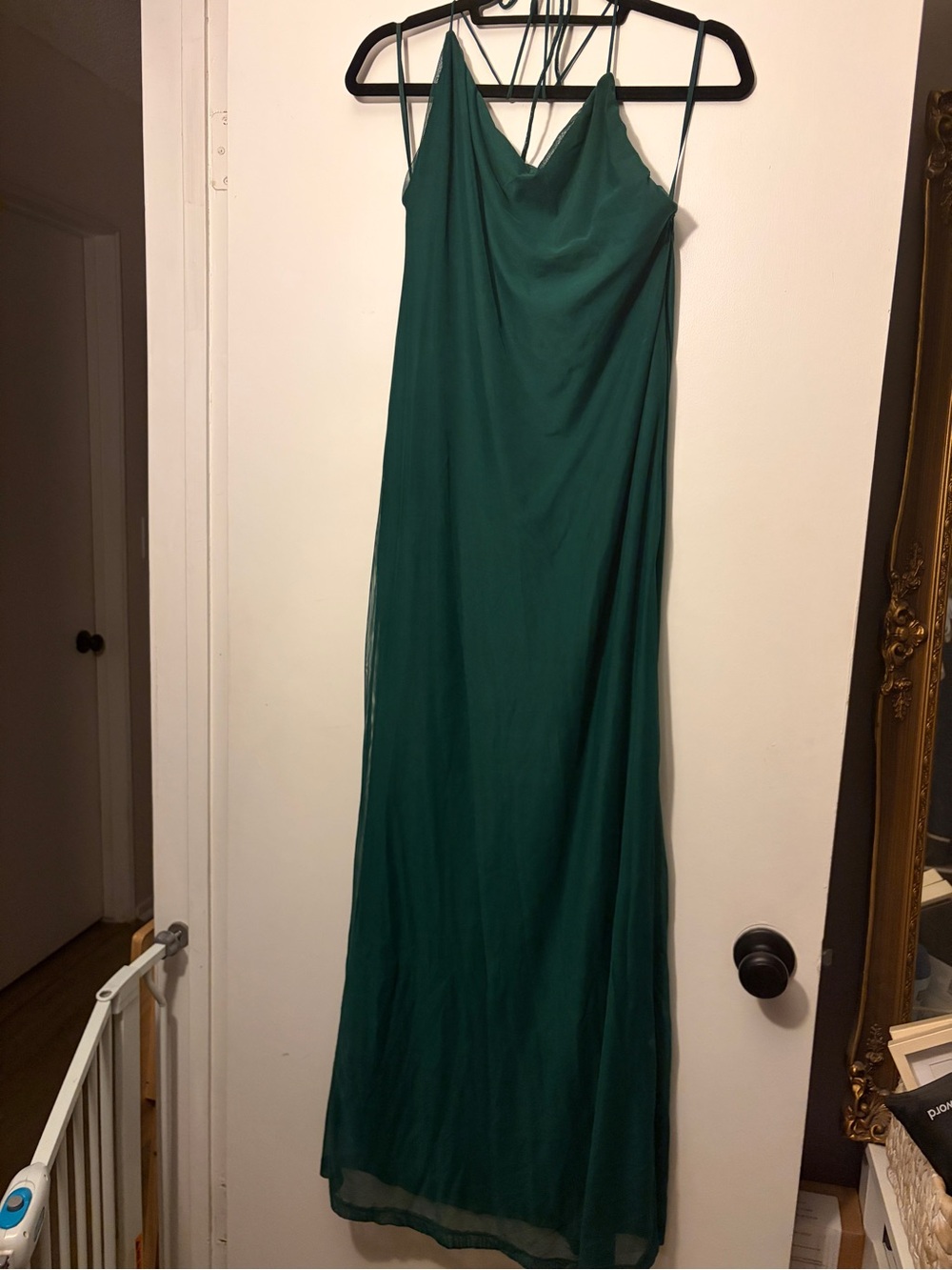 Princess Polly Emerald Green Maxi Slip Dress with Cowl Neck